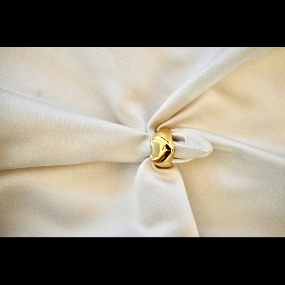 gold plated stackable shaped heart ring